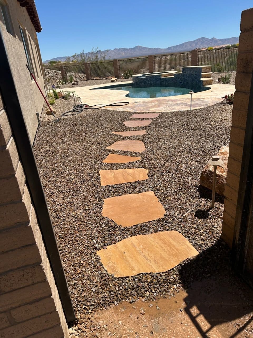Backyard Transformation with Charming Flagstone Path image